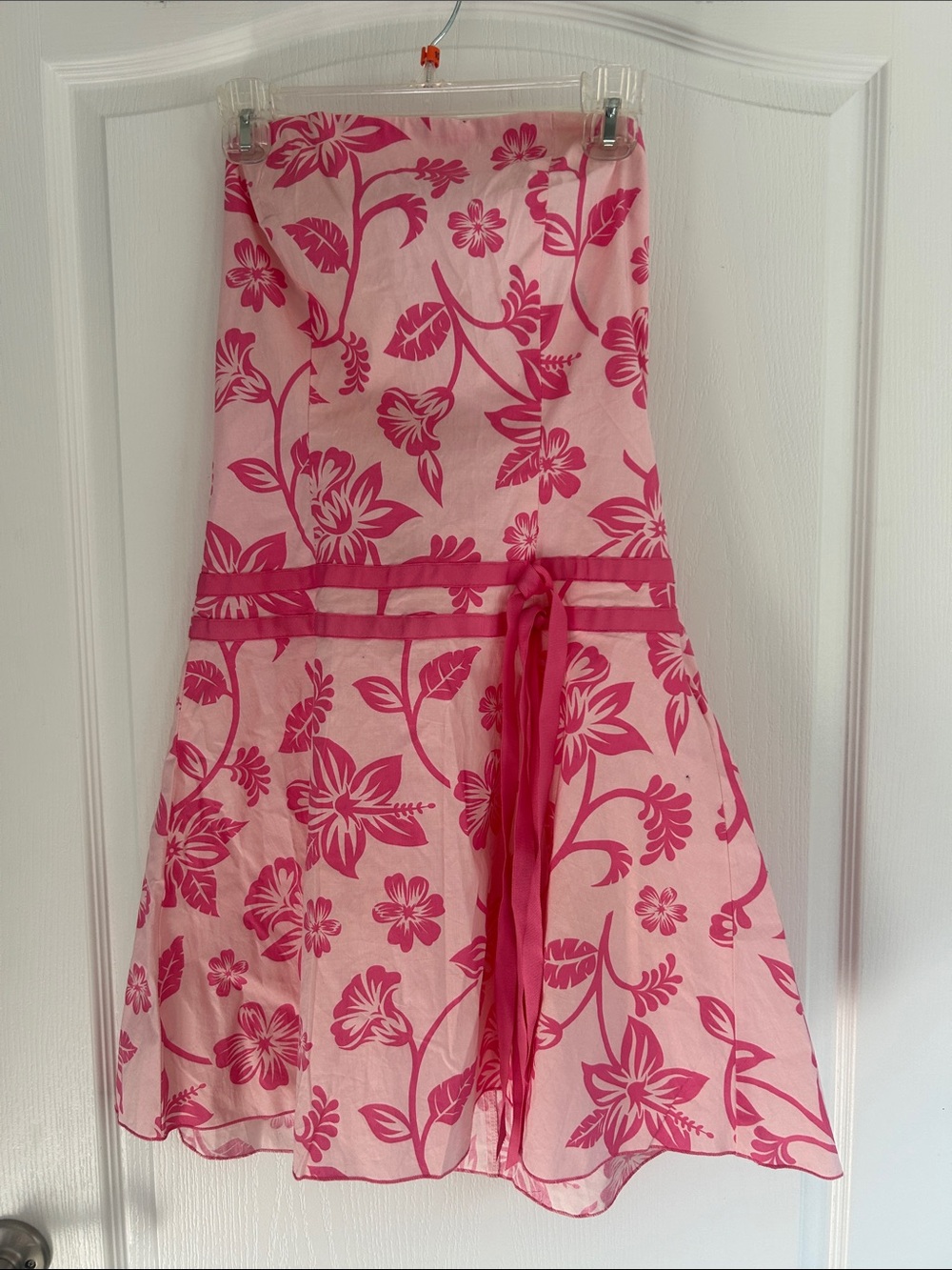 Vintage Y2K speechless Pink Floral Strapless Dress